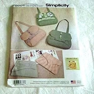 Simplicity 8664 bags in 4 styles, New and uncut